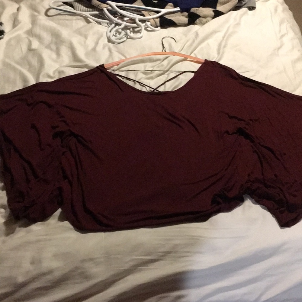 Maroon top